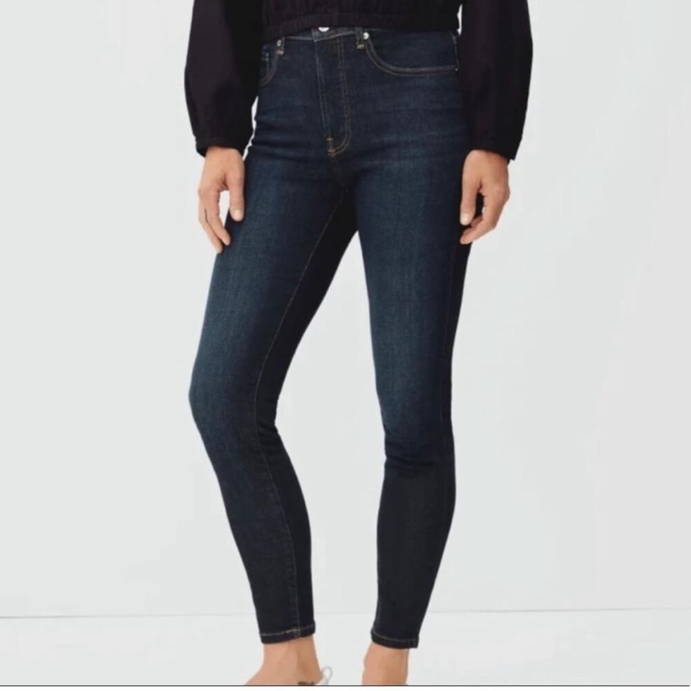 Everlane High Rise Skinny Ankle Jeans Dark Wash Sz 24